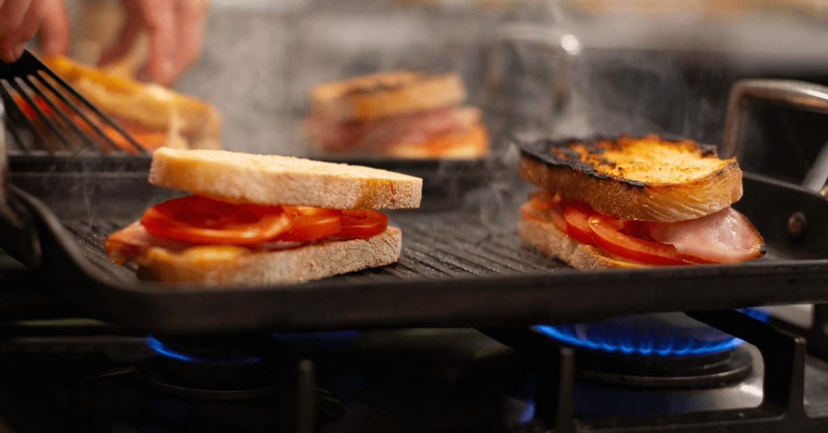 grilled ham cheese and tomato sandwiches